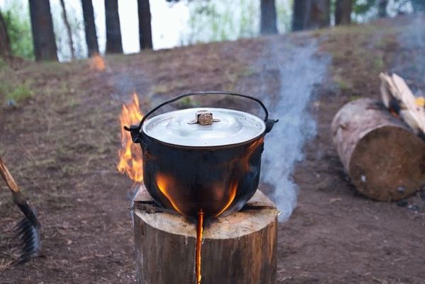 Приготовление пищи с использованием финских свечей