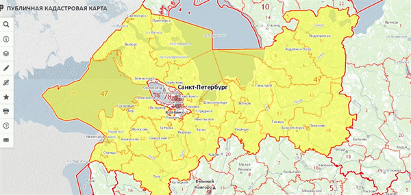 Публичная карта земель - Ленинградская область