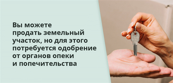 Вы можете продать участок, но опекун должен дать на это согласие