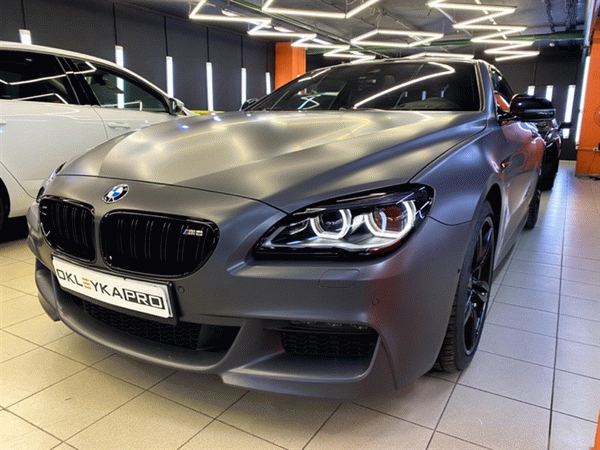 Окраска BMW M6 матовым серым винилом